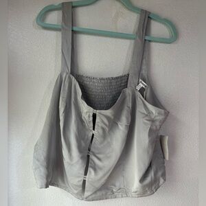 Good America gray crop top double bar tank 6